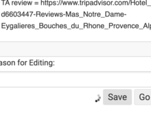 Spinning wheel of death when trying to load the TA review of Mas Notre Dame