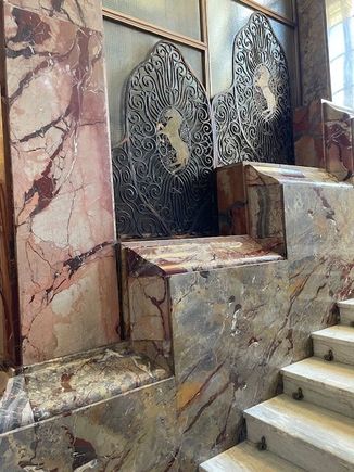 Stairwell with amazing marble and metal design