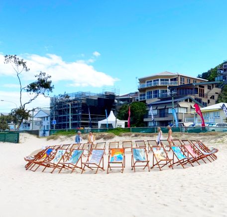 Deck chairs outside the Surf Club.