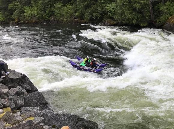 Starting into the falls.