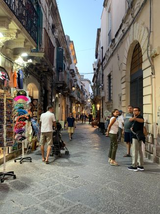 Joining the Siracusans on their evening passeggiata 