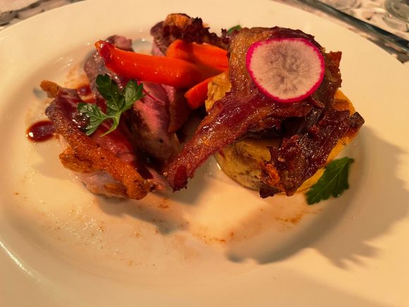 Duck. Cherry sauce. Sooooo good. 