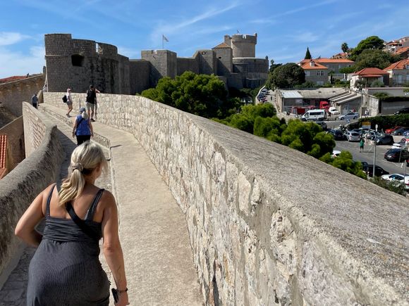We Don't Need No Education...oops wrong wall.  This is the City Walls walk. $35 and Rick Steves bought us each a ticket.