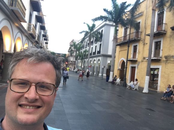 Wide streets near Zocalo, stately architecture 