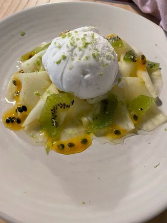 Pineapple Kiwi and Coconut sorbet