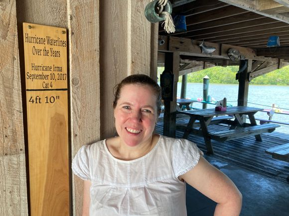 This was at City Seafood in Everglades City - shows the water level in Hurricane Irma. I’m being brave to post this. I look hot and a bit sweaty.
