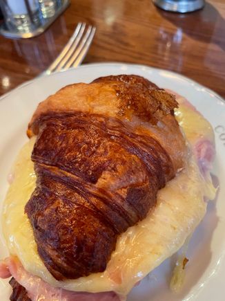 Croissant (or quaso if you love those videos on TikTok and Insta) with Comte and ham