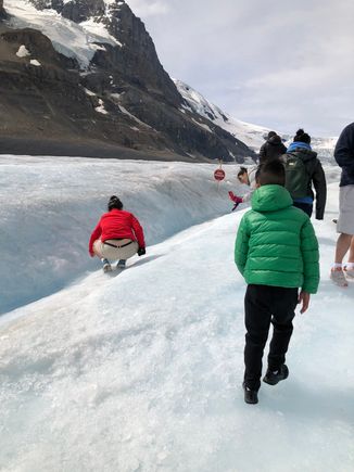 Not easy to do on that slippery ice