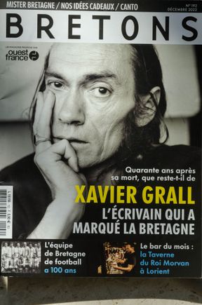 This will be the Quimper section. The late writer Xavier Grall remains a major Breton icon.