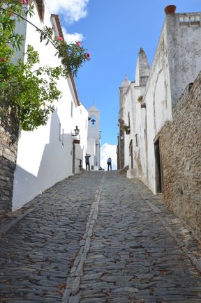 A typical street in the fortified frontier town of Monsaraz