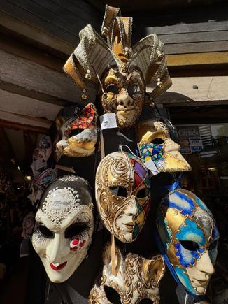 The famous Venetian carnivale masks