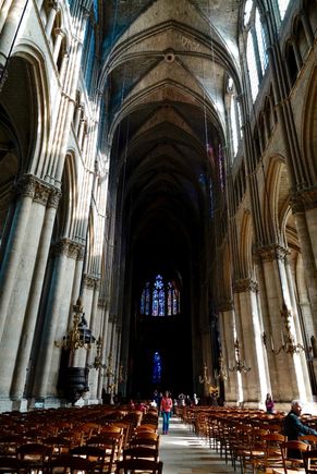 Inside the huge Notre Dame Cathedral 