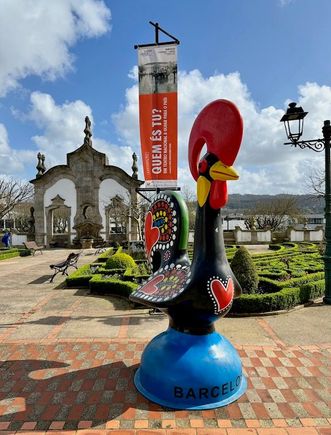 The Barcelos Rooster is a prominent symbol, both for the city and Portugal. Legend has it the rooster saved the life of a traveler convicted of theft by crowing his innocence.