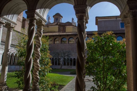 The 13C basilica cloister survived a pair of old fires. Its mosaics are special.