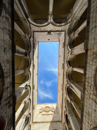 Looking up, at the Sponza Palace.