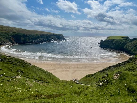 The beach at Malin Beg - what you can't see here is just how windy it was!