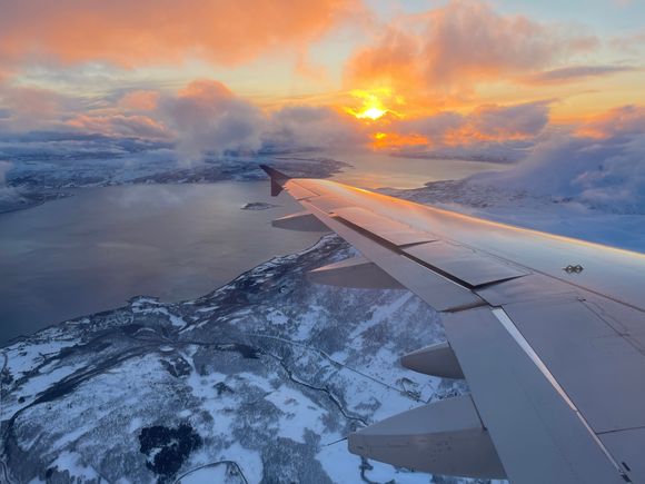 Sunset on flight