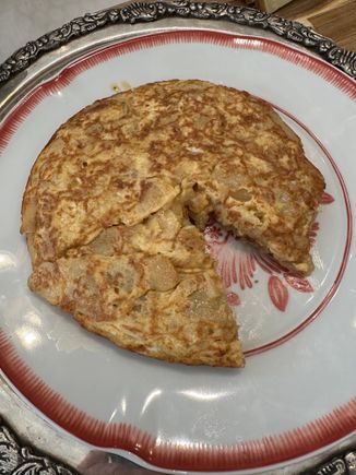 Tortilla from breakfast array at Hotel Orfila.
