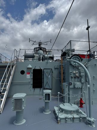 Aboard the HMAS Vampire II. This is a Daring Class Destroyer. It is the last of Australia's big gun ships. These are the largest destroyers built in Australia. There are volunteer guides aboard all the ships who will answer all of your questions. 