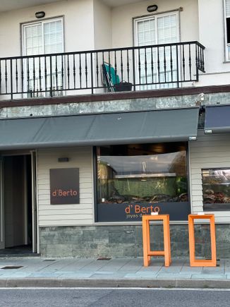 Exterior; the legend under the name of the restaurant reads" Joyas Del Mar," Jewels of the sea.  Indeed!!