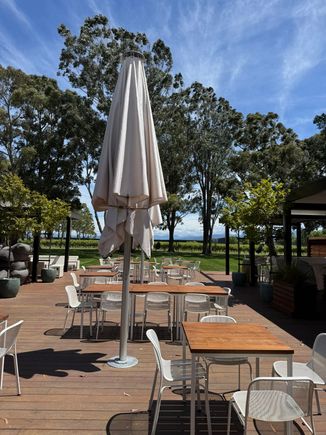 Patio restaurant at Cloudy Bay Winery