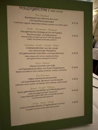 FREISINGER HOF..PORTION OF MENU WITHH PRICES