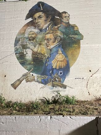 We had to imagine the extraordinary naval battle fought here on Oct 20, 1827 between the Ottomans and a joint navy of British, Russian and French ships, the 30 allied ships triumphing over the much larger Turkish fleet.
