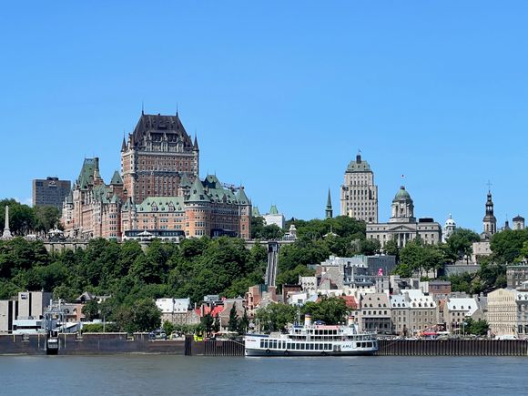 Quebec City (QC) viewed from the ferry crossing the St. Lawrence River