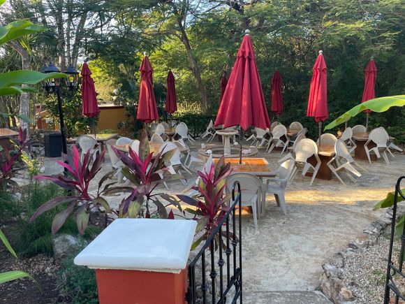 Outdoor breakfast in the morning