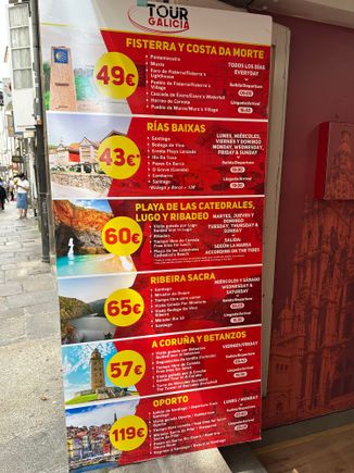 Possible day trips from the city, to surrounding points of interest, including the city of Porto