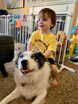 Ethan riding Zora, his constant companion and friend
