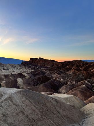 Dusk at Zabriskie Point looking at 