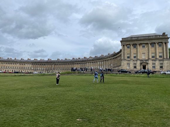 End of the Royal Crescent, a long crescent shape of houses, 30 of them, completed in 1774.  Now some have been broken into flats and there is an upscale hotel in the middle