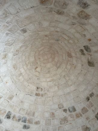 The roof over the dining area in our trullo