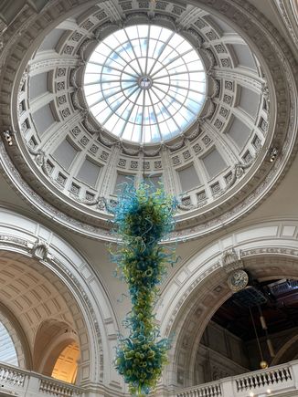 A large hanging Dale Chilhuly in the Rotunda.  The V & A is big on decorative arts