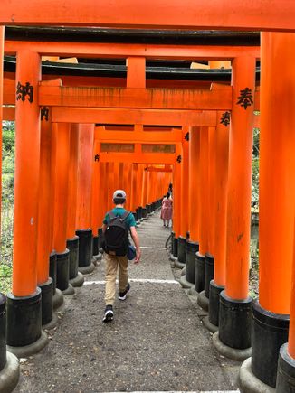 Crowds thin out the farther you go up at Fushimi Inari