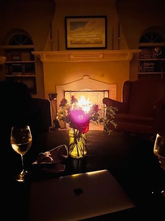 Last night after we lost power from a giant windstorm. 