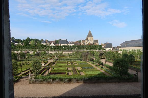 Looking at the Gardens from Chateau Villandry