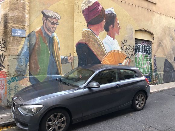 Beautiful mural in Le Panier neighborhood in Marseilles