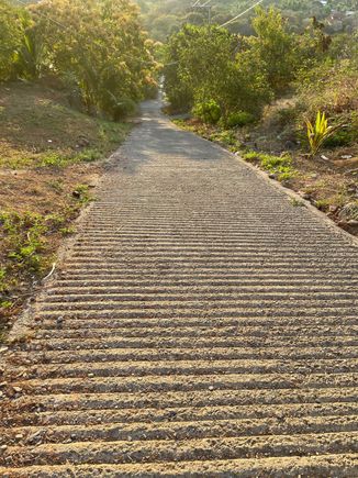 The road back down the hill.  You really need to do this climb before 7AM as it heats up pretty quick here.