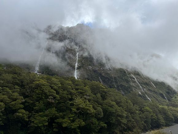 We saw so many of these long skinny waterfalls.