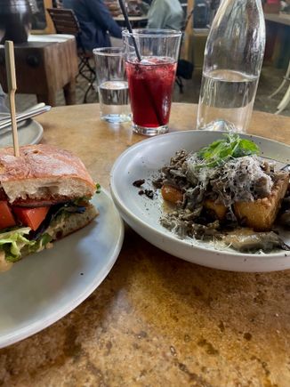 Manuela - Hen of the Woods mushroom and Bub and Grandma's ciabatta