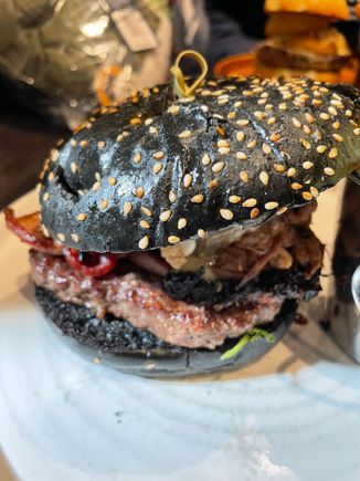 The insane burger I got at The Quays