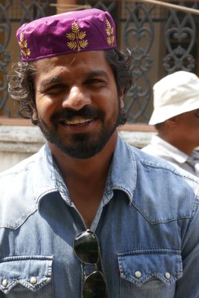 Our guide, wearing the lovely embroidered kippa that we bought