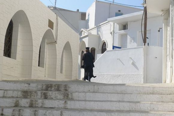 Walking through Naxos town