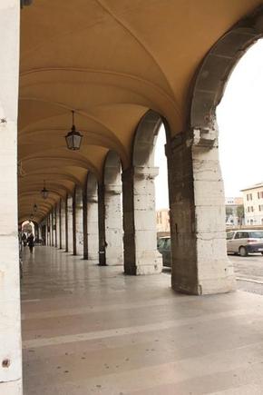 The portico along the river.