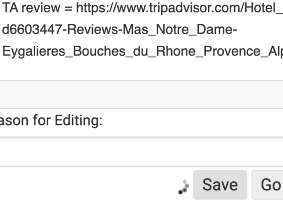 Spinning wheel of death when trying to load the TA review of Mas Notre Dame