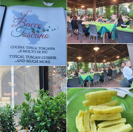 The last photo is of the little bowl of snacks they brought out for the wait.  It varied.  I've never eaten inside. Even in October, outside dining but the weather was very warm.