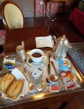 Breakfast delivered to the room