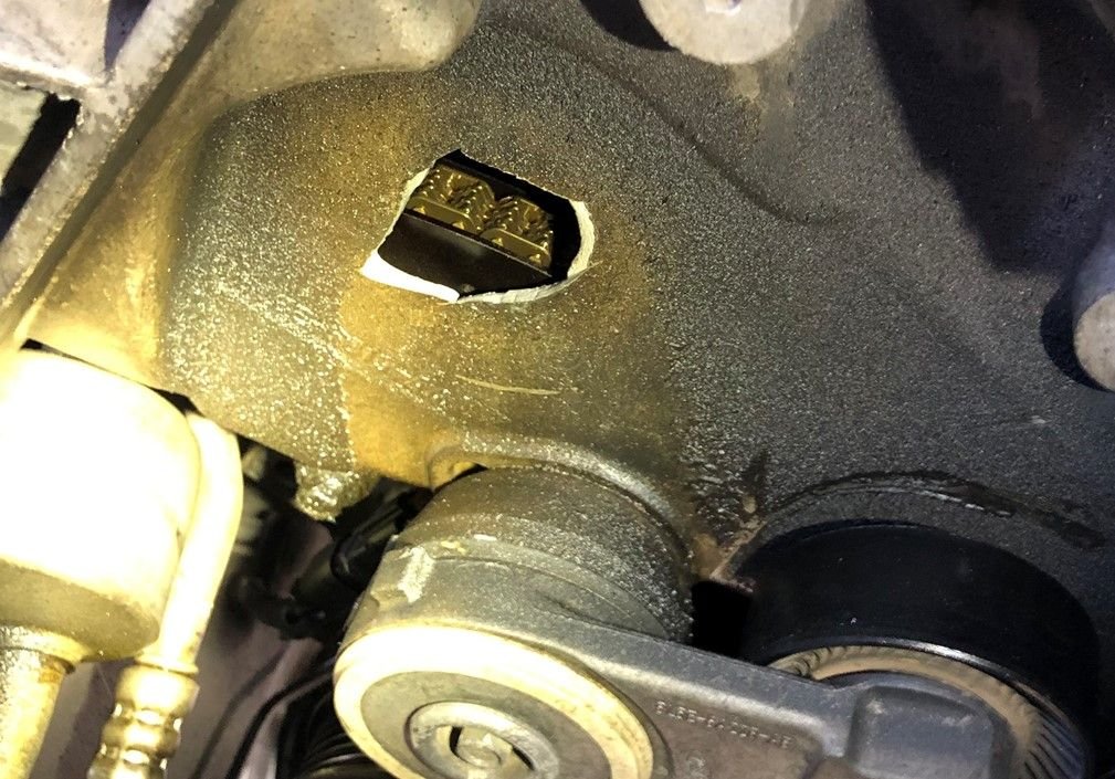 HOLE in my timing chain cover Ford Truck Enthusiasts Forums